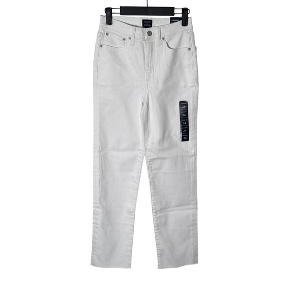 NWT J. Crew White Stovepipe Straight Jean in Signature Stretch Size 24 - Picture 4 of 12